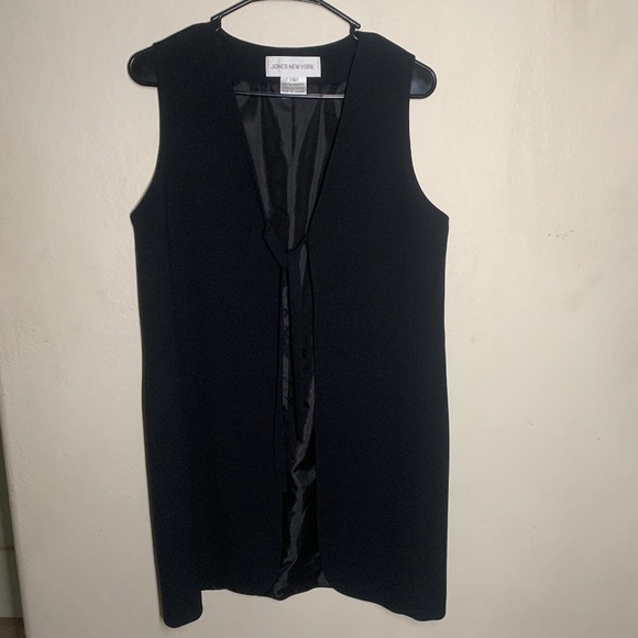 Jones New York Long Black Vest Size 6 - Picture 1 of 8
